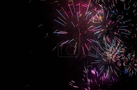 Photo for A scenic Colourful firework for Christmas in London, UK - Royalty Free Image