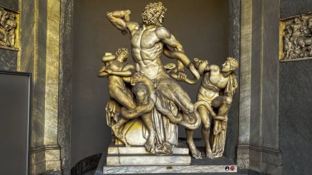 Photo for A closeup of the marble statue Laocoon and His Sons by Joseph Chinard in a museum in Italy - Royalty Free Image