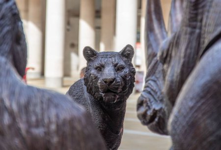 Photo for The Wild Table of Love sculpture in Paternoster Square. Concept of awareness of endangered species. - Royalty Free Image