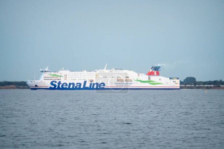 Photo for A beautiful view of the Stenaline ship in Kiel fjord, Germany - Royalty Free Image