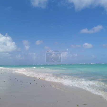 Téléchargez les photos : Une belle vue sur les vagues douces de l'océan sur la plage de sable - en image libre de droit