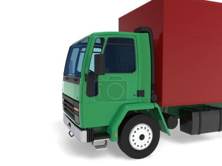 Téléchargez les photos : Camion van transport isolé rendu illustration 3d sur un fond blanc - en image libre de droit