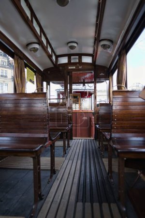 Photo for Interior old streetcar dresden german - Royalty Free Image