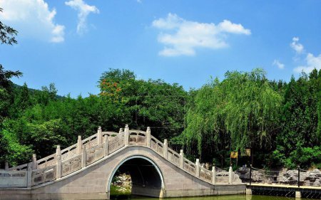 Foto de El puente del cinturón de Jade, un puente lunar peatonal en el Palacio de Verano en Beijing, China - Imagen libre de derechos
