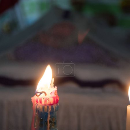 Photo for A selective focus of a burning candle - Royalty Free Image