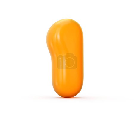 Foto de Representación 3D de una gelatina naranja número 1 aislada sobre un fondo blanco ilustración 3D - Imagen libre de derechos