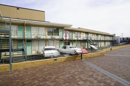 Foto de El Motel Lorraine en Memphis, lugar del asesinato de Martin Luther King - Imagen libre de derechos