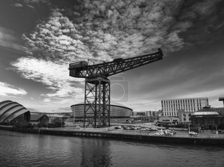 Photo for A grayscale of the Finnieston Crane as the symbol of Glasgow's  engineering heritage - Royalty Free Image