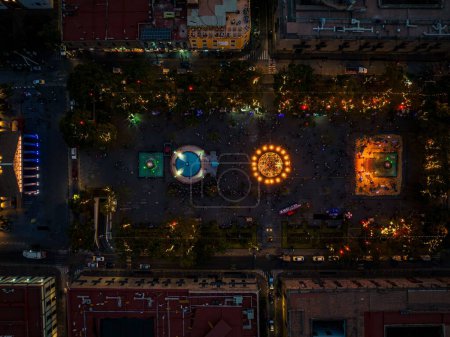 Photo for Every year the Downtown and Centro areas of Guadalajara wear a new dress covered with Christmas lights and decorations - Royalty Free Image