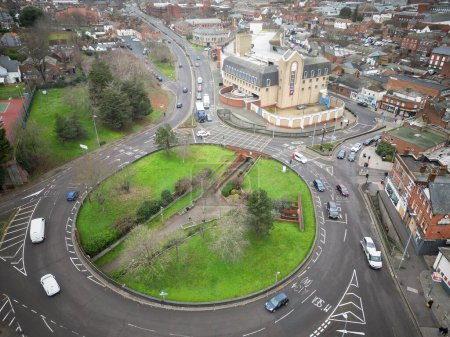 Photo for An aerial view of a roundabout in a city - Royalty Free Image
