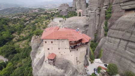 Photo for An aerial view of monastery of saint Nicholas Anapafsas in Meteora - Royalty Free Image