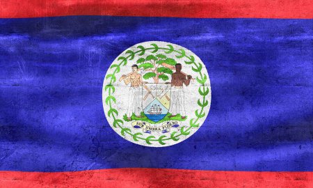Photo for Belize flag - realistic waving fabric flag. - Royalty Free Image