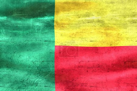 Foto de Bandera de Benín - Bandera de tela ondeante realista. - Imagen libre de derechos