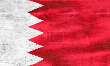 Photo for Bahrain flag - realistic waving fabric flag. - Royalty Free Image