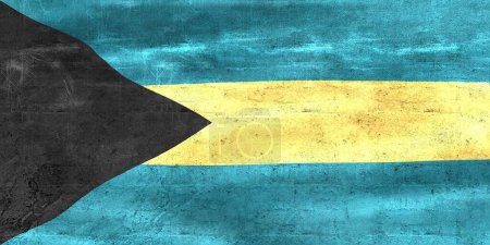 Foto de Bandera de Bahamas - Bandera de tela ondeante realista. - Imagen libre de derechos
