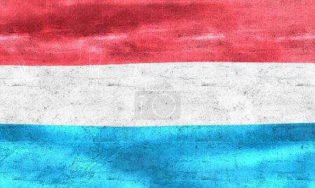 Téléchargez les photos : Drapeau Luxembourg - drapeau réaliste en tissu ondulé - en image libre de droit