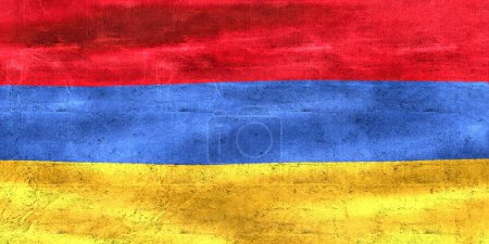 Téléchargez les photos : Drapeau Arménie - drapeau réaliste en tissu ondulé. - en image libre de droit