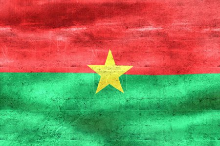 Photo for Burkina Faso flag - realistic waving fabric flag. - Royalty Free Image