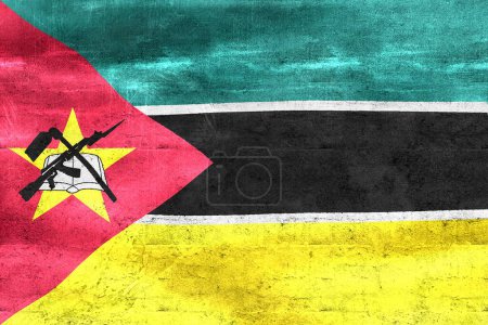 Foto de Bandera de Mozambique - Bandera de tela ondeante realista - Imagen libre de derechos