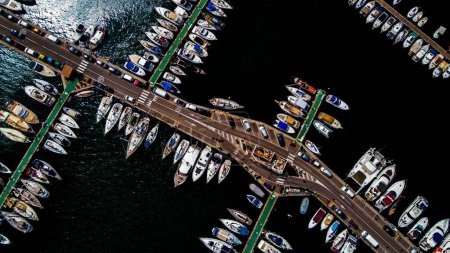 Photo for The view of moored boats in the harbor. - Royalty Free Image