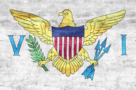 Téléchargez les photos : 3D-Illustration d'un drapeau des Îles Vierges - drapeau réaliste en tissu ondulé. - en image libre de droit