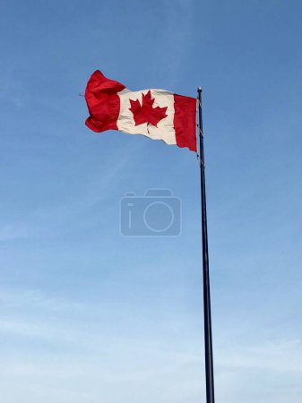 Téléchargez les photos : Un cliché vertical du drapeau canadien agitant - en image libre de droit