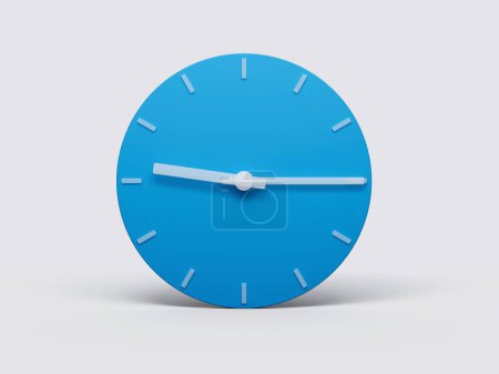 Téléchargez les photos : Une illustration minimaliste de l'horloge bleue montrant neuf quinze - en image libre de droit