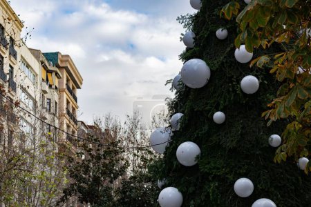 Photo for Imple ornate Christmas tree nisantasi Istanbul, turkey - Royalty Free Image