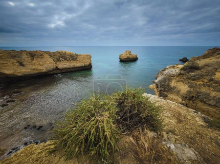 Photo for The rocky coast of Sao Rafael, Albufeira, Portugal - Royalty Free Image
