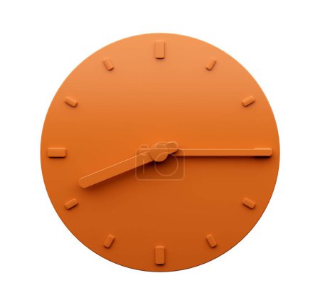 Foto de Una ilustración minimalista del reloj naranja que muestra las ocho y cuarto - Imagen libre de derechos