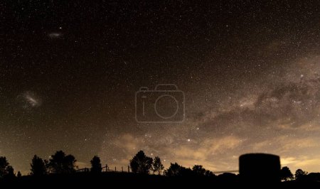 Photo for The view of Large and Small Magellanic Clouds in Waikino, New Zealand. - Royalty Free Image