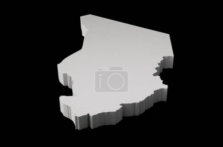 Photo for A 3d illustration of the Chad topographic map on a black background - Royalty Free Image