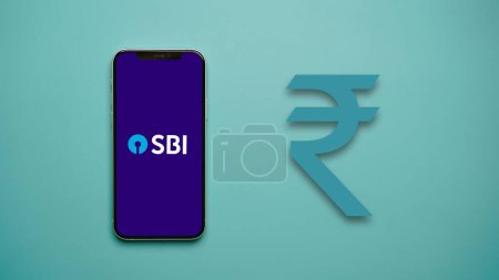 Téléchargez les photos : State Bank of India ou SBI sur l'écran du téléphone mobile - en image libre de droit
