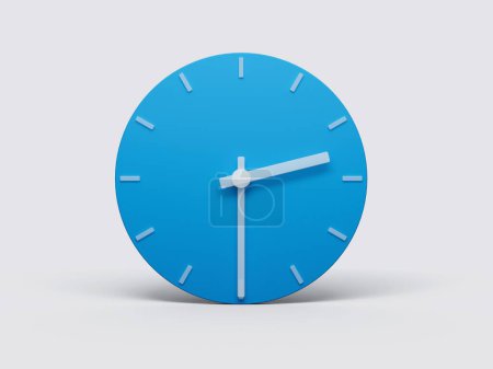 Téléchargez les photos : Une illustration minimaliste de l'horloge bleue montrant deux heures et demie - en image libre de droit
