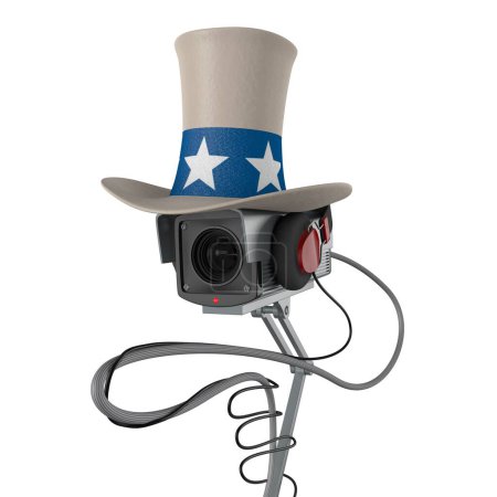 Téléchargez les photos : Une 3D d'un chapeau de magicien sur une caméra - en image libre de droit