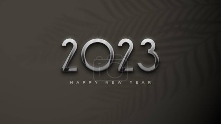 Foto de Moderno y único feliz año nuevo 2023 con color plateado brillante - Imagen libre de derechos