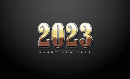 Téléchargez les photos : Heureux nouvel an 2023 fond avec fond noir - en image libre de droit