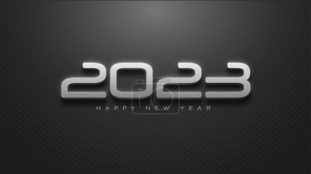 Téléchargez les photos : Simple line 2023 happy new year with elegant black color - en image libre de droit