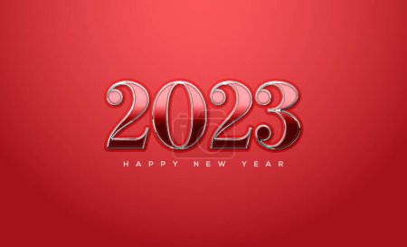 Téléchargez les photos : Heureuse année 2023 avec fond rouge - en image libre de droit