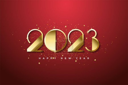 Foto de La idea de diseño de la tarjeta de felicitación de Año Nuevo. Feliz Año Nuevo 2023. - Imagen libre de derechos
