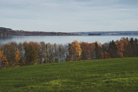 Photo for A landscape view of the rural Toten, Norway, in fall. - Royalty Free Image