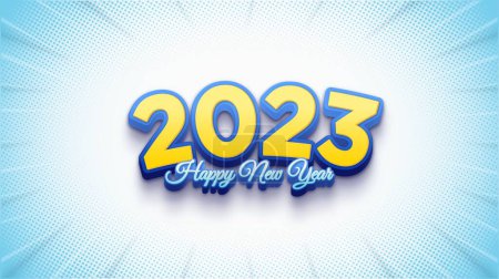 Foto de Happy new year 2023 with modern 3d curved numbers - Imagen libre de derechos