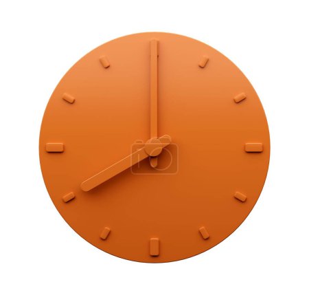 Téléchargez les photos : Un rendu 3D de 8 : 00 sur une horloge orange isolée sur un fond blanc - en image libre de droit