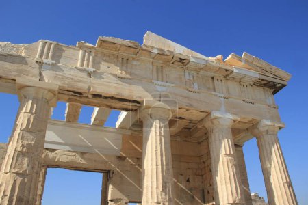 Photo for A close-up shot of architectural details of the Parthenon in Athens, Greece - Royalty Free Image