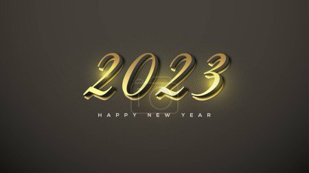 Foto de Happy new year classic with fancy gold numbers - Imagen libre de derechos