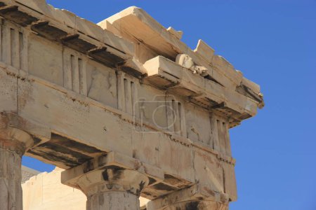 Photo for A close-up shot of architectural details of the Parthenon in Athens, Greece - Royalty Free Image