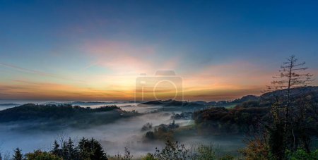 Photo for Charming sunrise scenery from the area of South Styrian Wine Road - Royalty Free Image