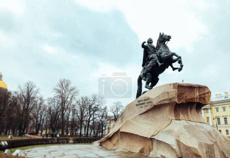 Foto de El jinete de bronce y monumento al primer emperador ruso Pedro el Grande - Imagen libre de derechos