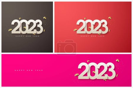 Téléchargez les photos : Un fond 2023 avec des nombres blancs 3d - en image libre de droit