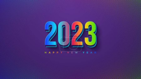 Foto de Feliz año nuevo 2023 con números coloridos - Imagen libre de derechos